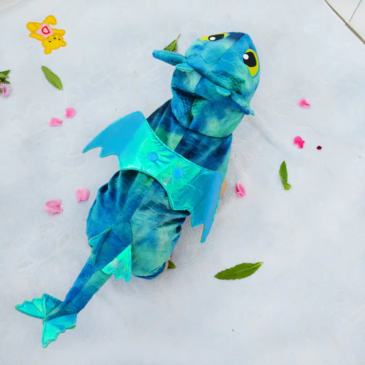 Adorable Dragon Dog Outfit - Winged Costume